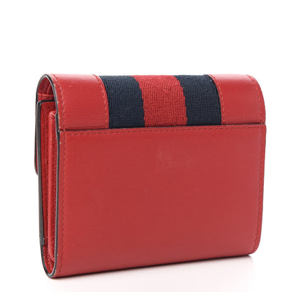 Gucci Calfskin Sylvie Wallet Hibiscus Red 2 of 7
