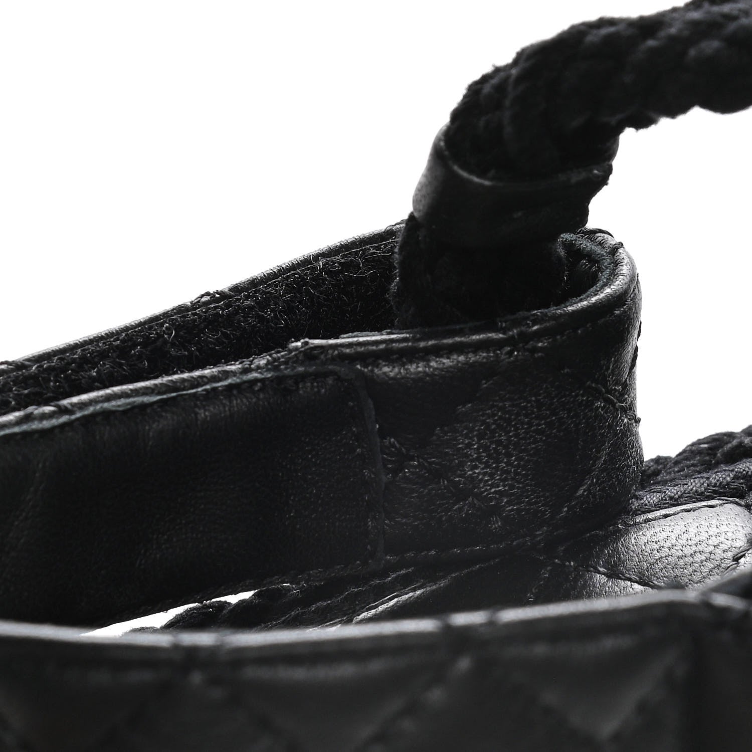 Chanel Cord Lambskin Quilted Logo Sandals 36 Black 11 of 16