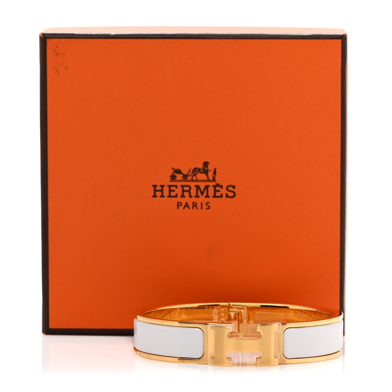 Hermes Enamel Narrow Clic Clac H Bracelet PM White 6 of 6