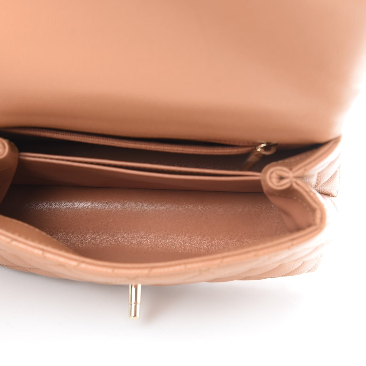 Caviar Quilted Lizard Embossed Mini Coco Handle Flap Brown