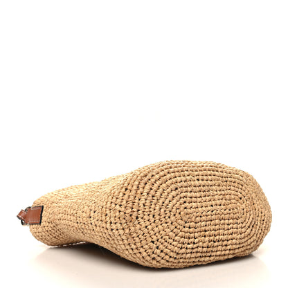 Loewe Calfskin Raffia Paulas Ibiza Pochette Bag Natural Tan 4 of 10
