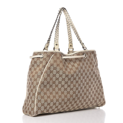 Gucci Monogram Peggy Braided Tote Off White 3 of 19