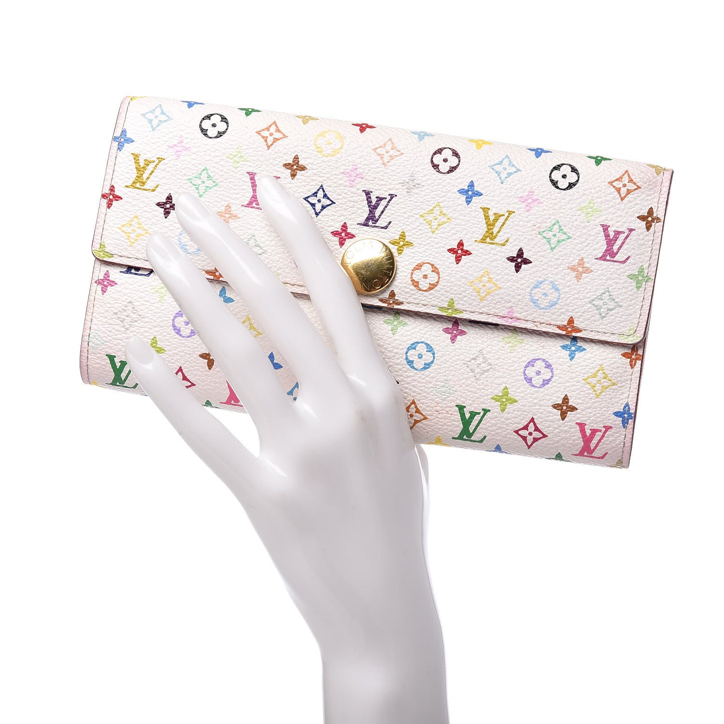 Monogram Multicolor Sarah Wallet White Litchi