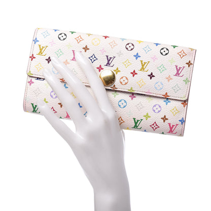 Louis Vuitton Monogram Multicolor Sarah Wallet White Litchi 2 of 8