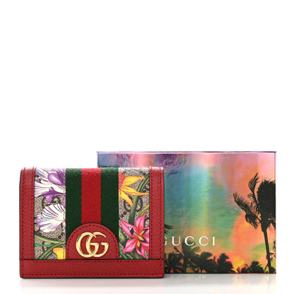 Gucci GG Supreme Monogram Flora Web Ophidia Card Case Red 8 of 8