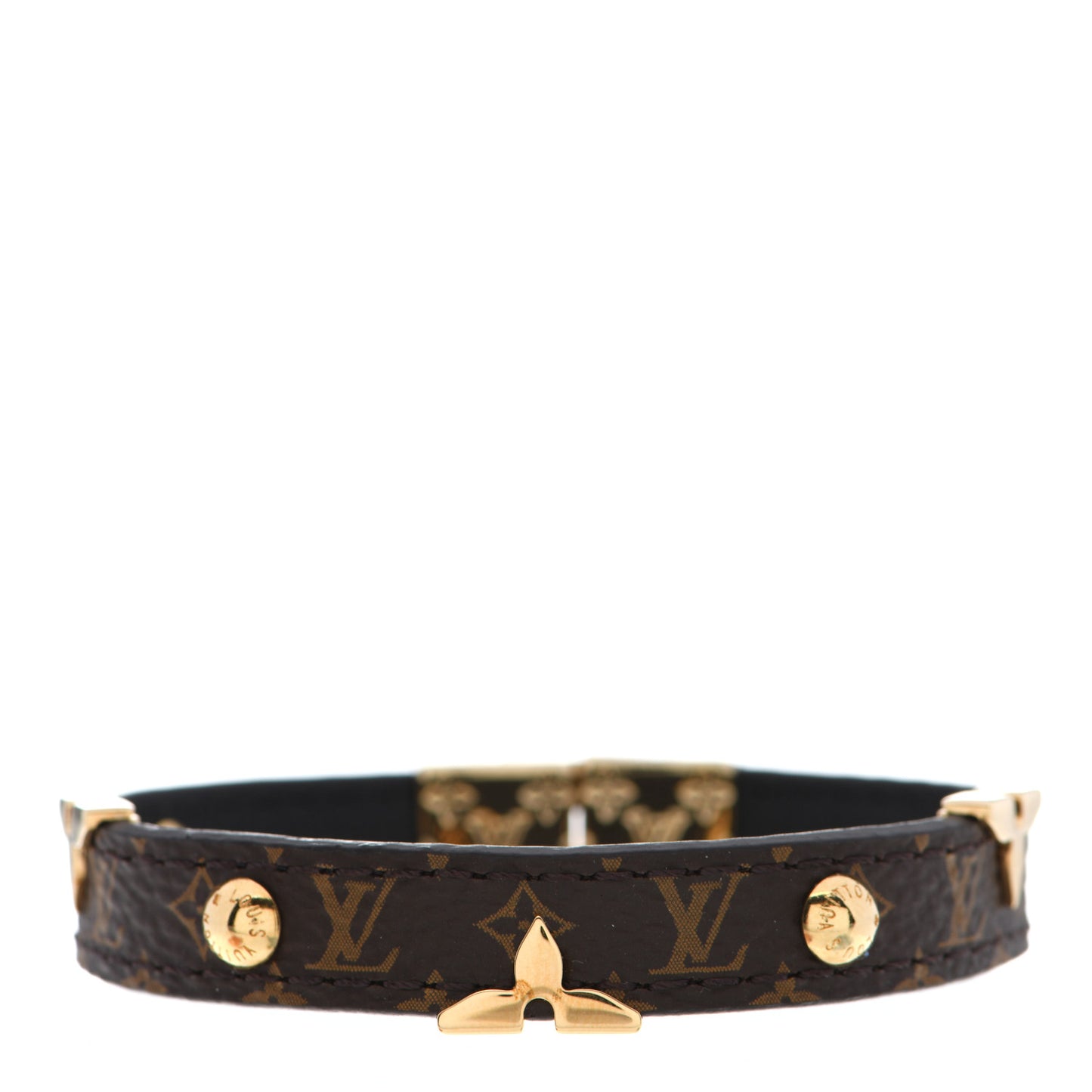 Monogram LV Crown Reversible Bracelet 17 Black