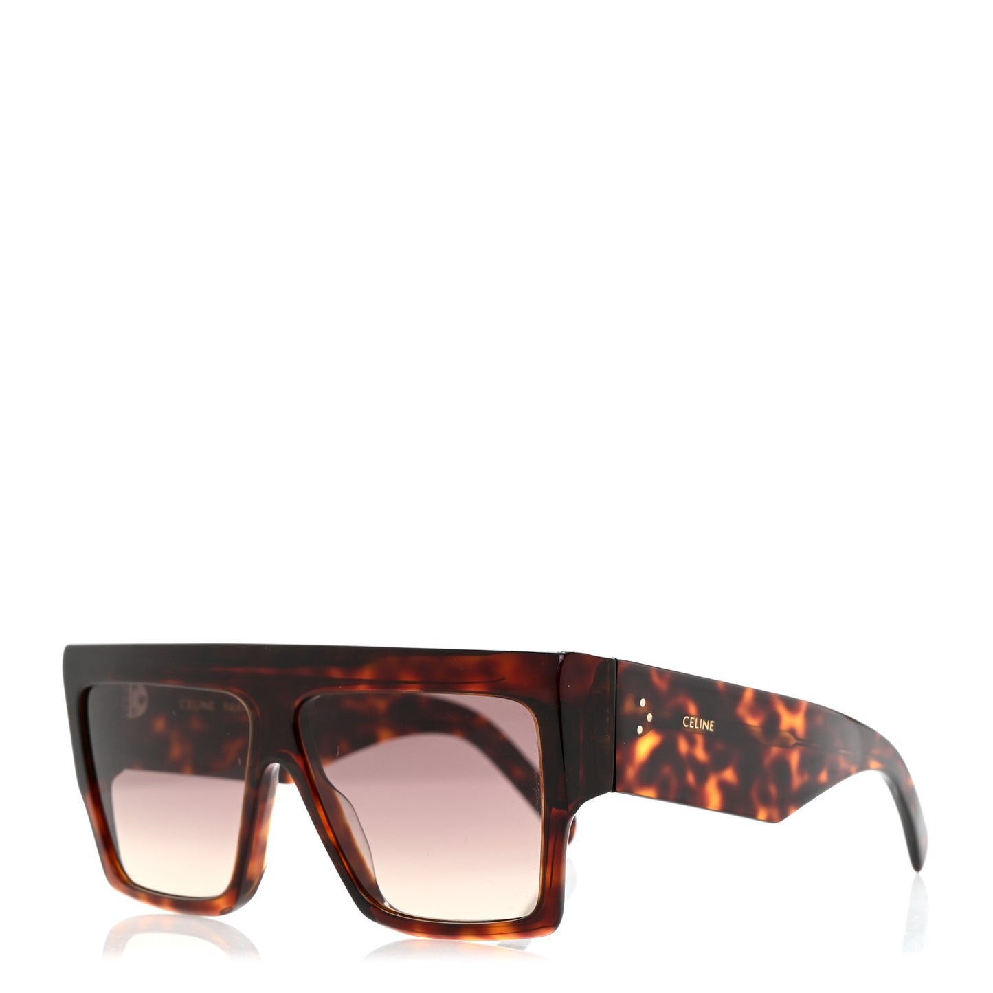 Acetate Flat Top Rectangular Sunglasses CL400921 Dark Havana