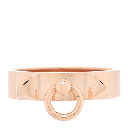 Hermes 18K Rose Gold PM Collier De Chien Ring 55 7.25 1 of 4