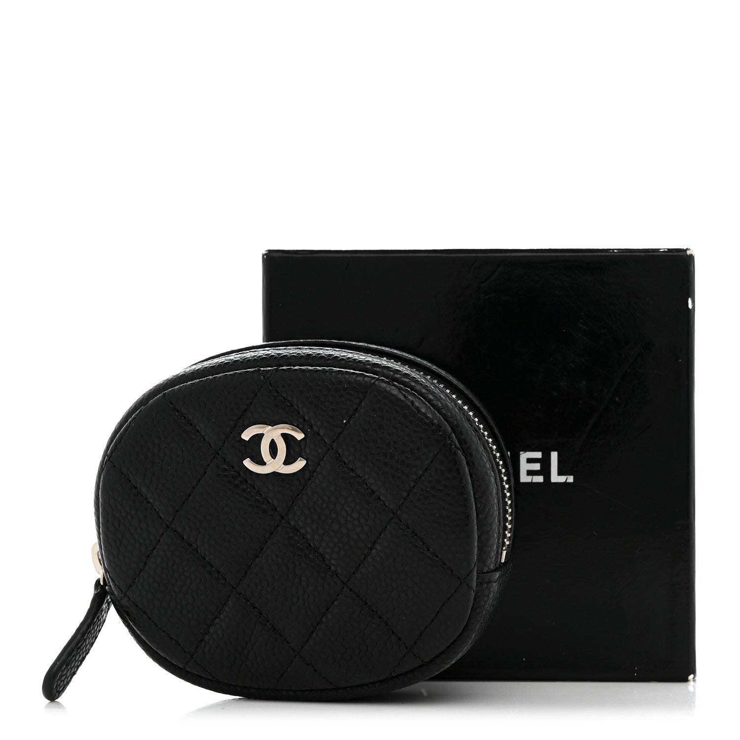 Chanel Caviar Quilted Zip Around Classic Coin Purse Black 8 of 8