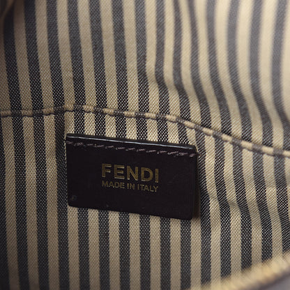 Fendi Zucca Spalmati Vitello Elite Medium Convertible Boston Satchel Tobacco Ebano 6 of 9
