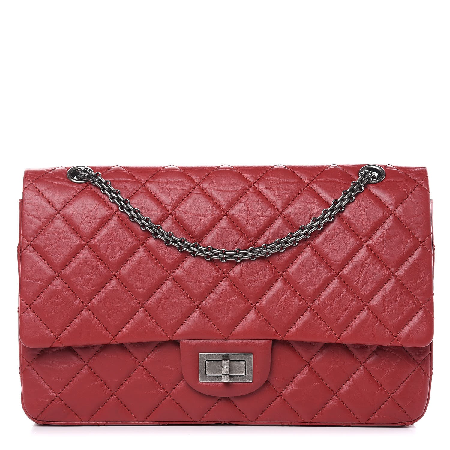 Chanel Aged Calfskin Quilted 2.55 Reissue 227 Flap Red 1 of 11