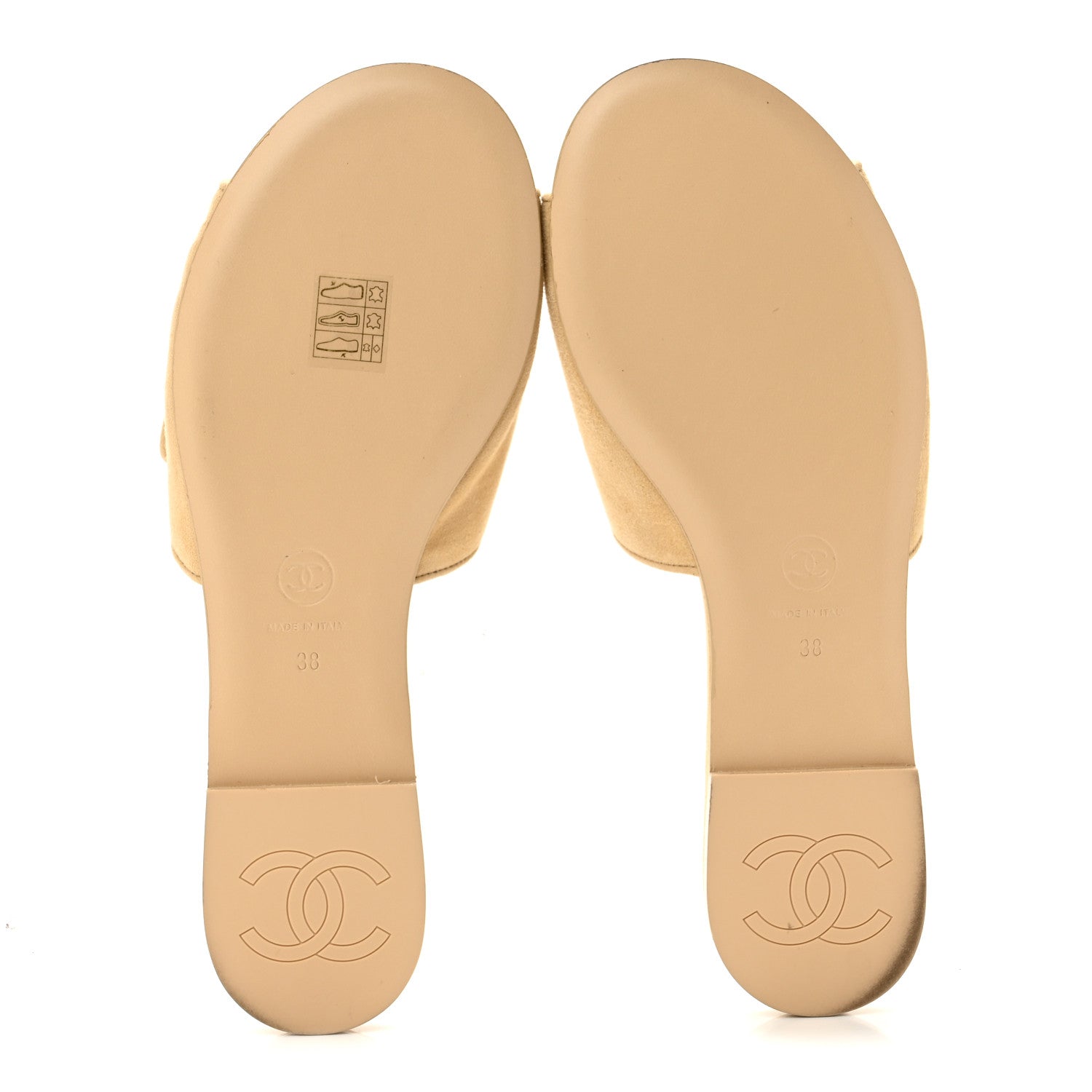 Chanel Suede Kidskin Velcro Mules 38 Beige 6 of 10