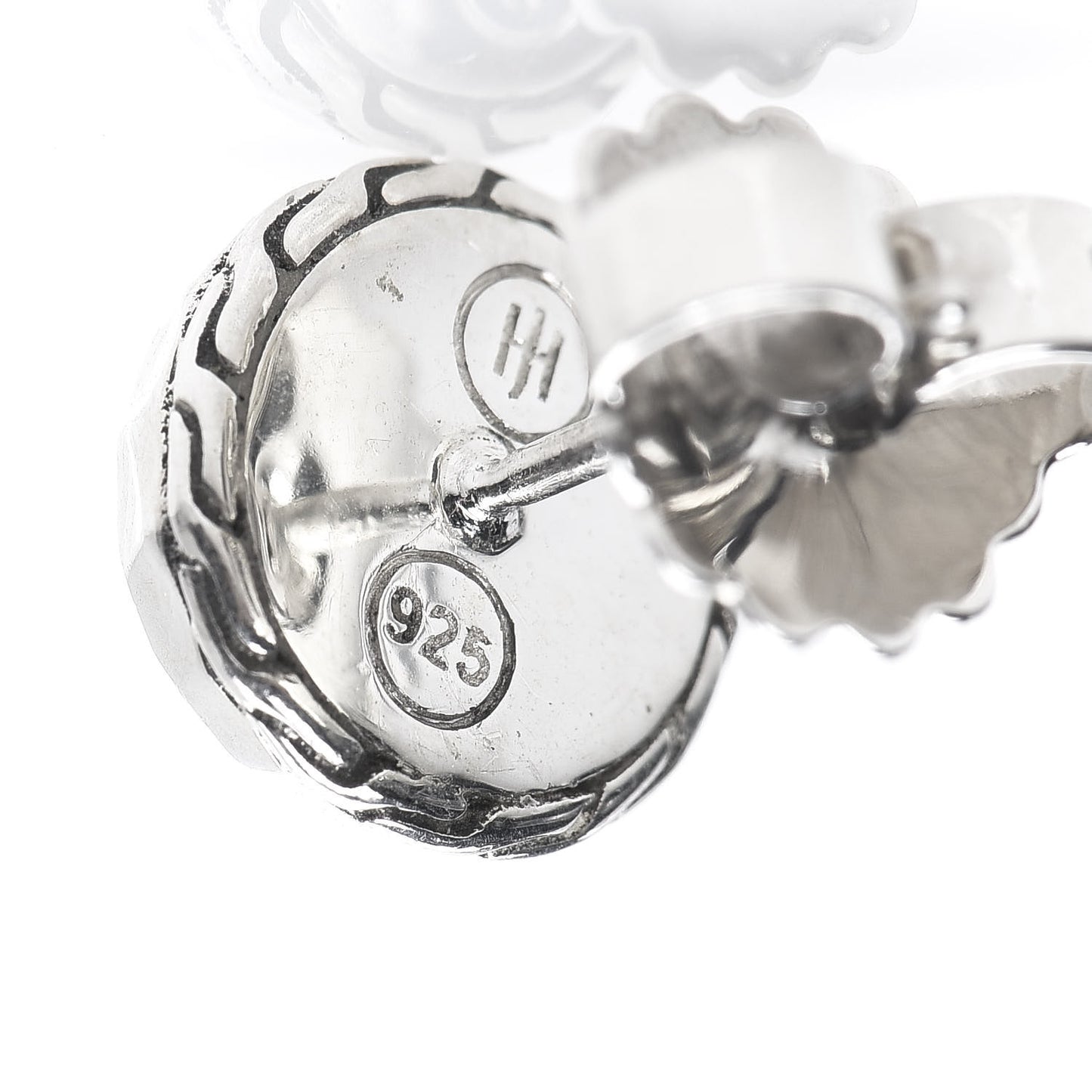 Sterling Silver Classic Chain Hammered Stud Earrings