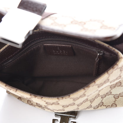 Gucci GG Monogram Buckle Belt Bag Dark Brown 7 of 9