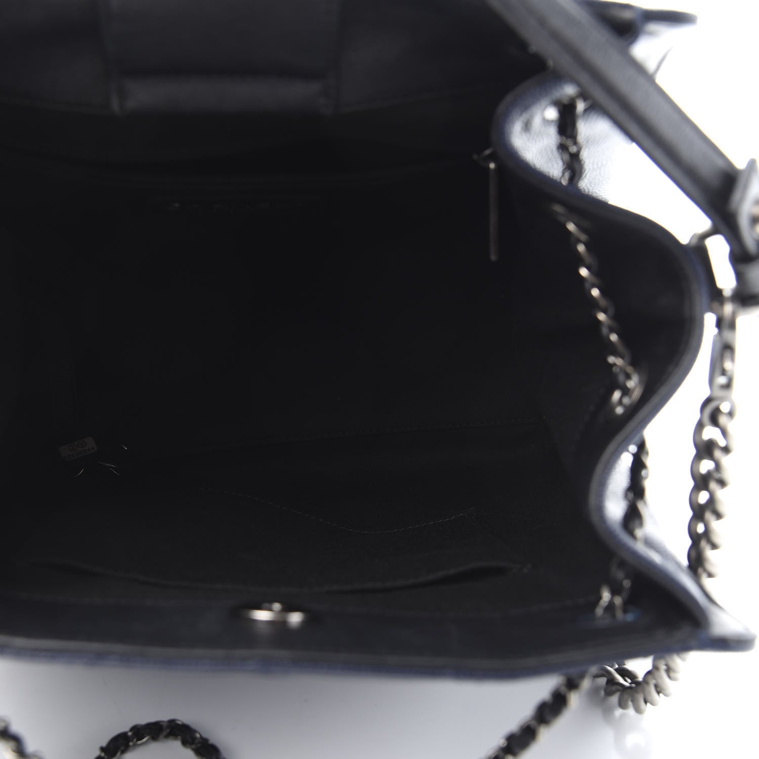 Chanel Caviar Quilted Medium CC Bucket Bag Dark Blue 6 of 11