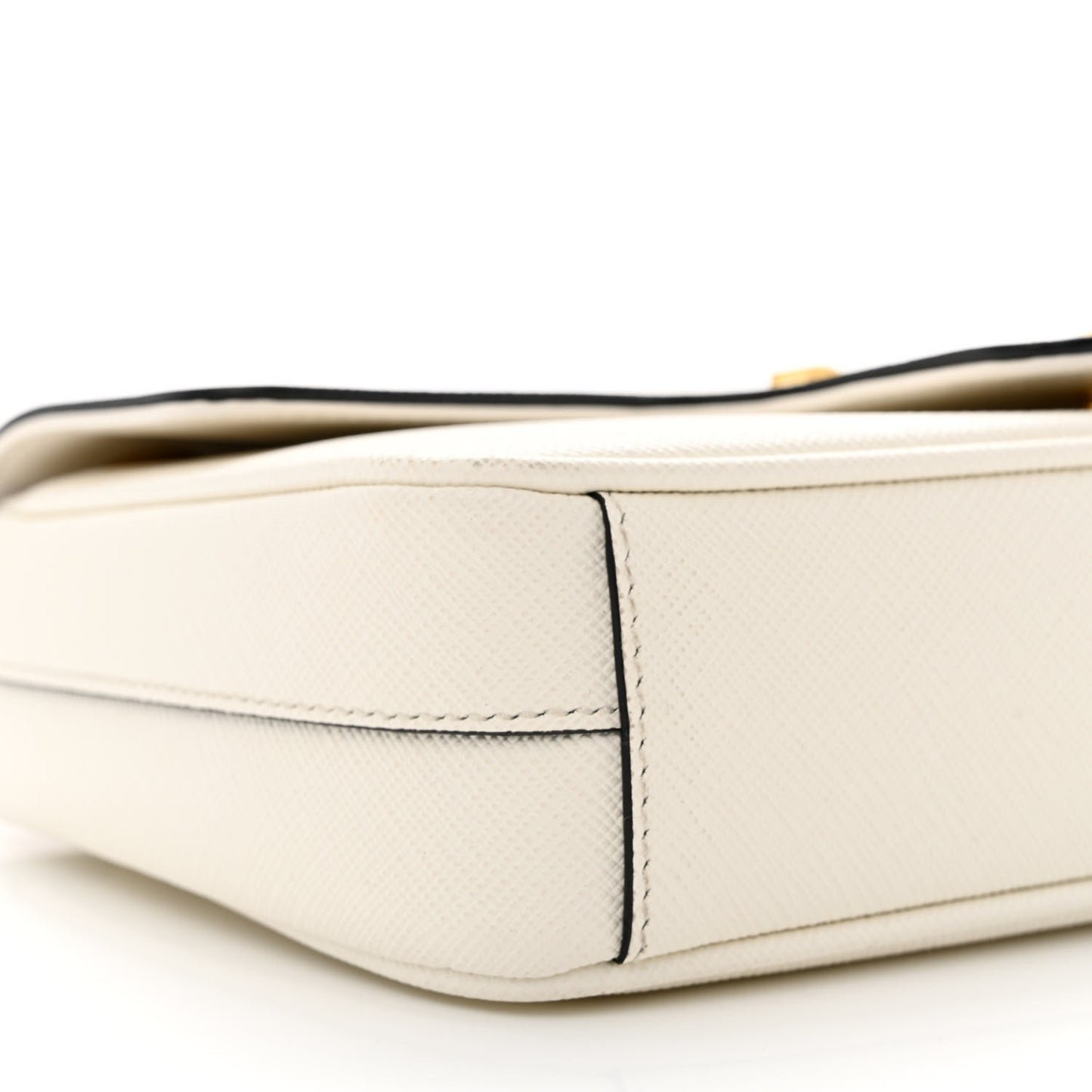 Saffiano Flap Shoulder Bag Bianco