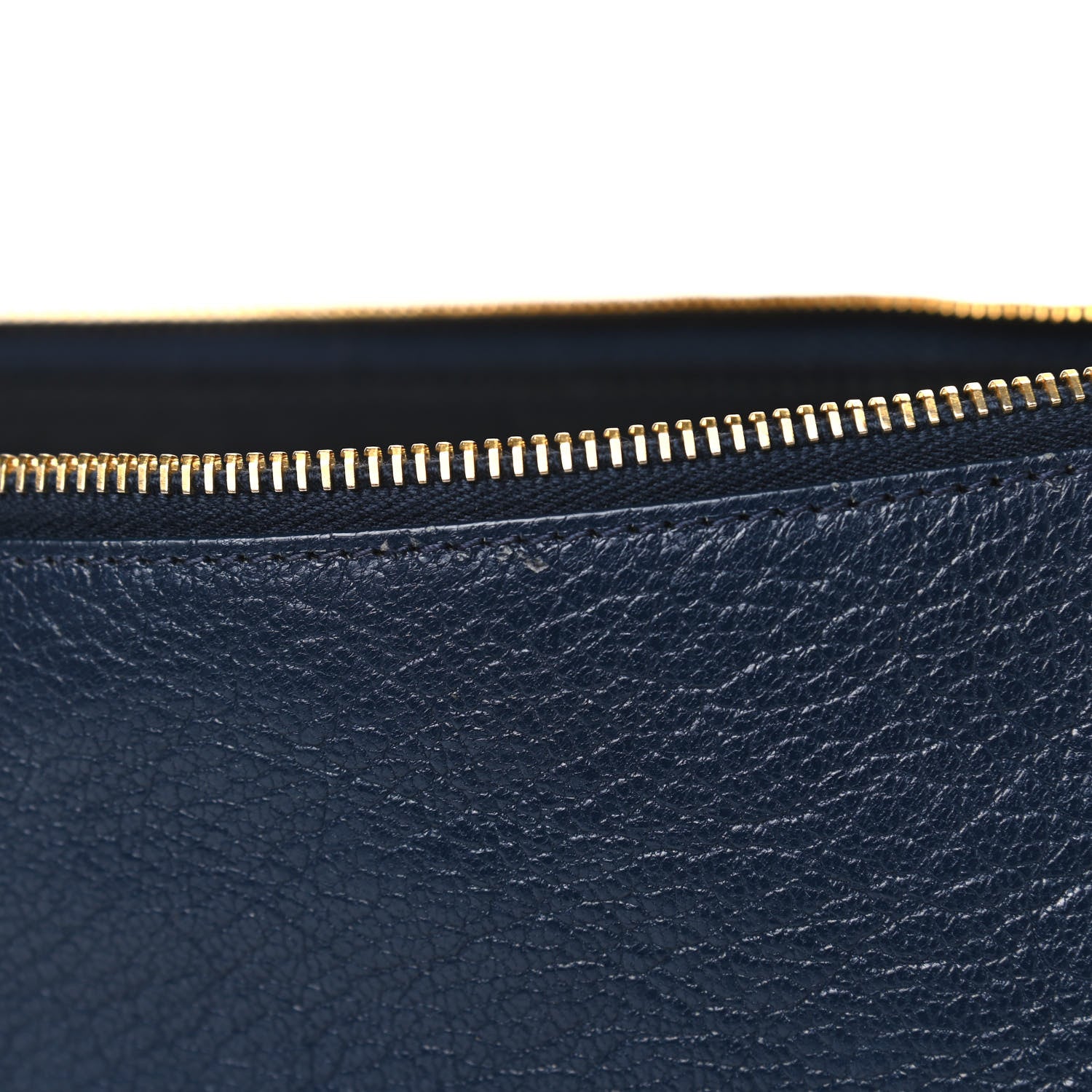Balenciaga Chevre Gold Metallic Edge Hardware Pouch Bleu Nuit 5 of 5