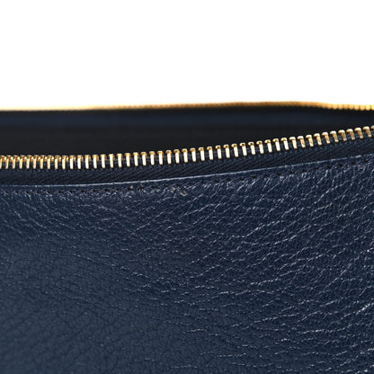 Balenciaga Chevre Gold Metallic Edge Hardware Pouch Bleu Nuit 5 of 5