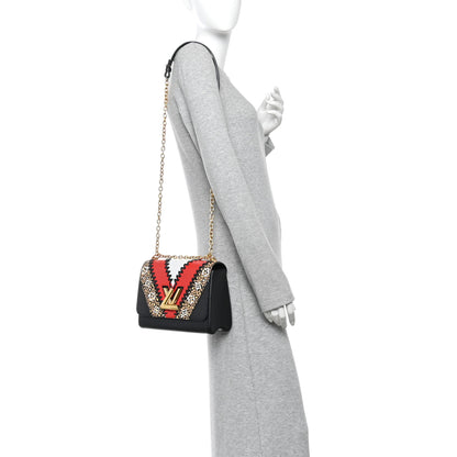 Louis Vuitton Epi Jungle Twist Shoulder Bag MM Black Coquelicot 2 of 10
