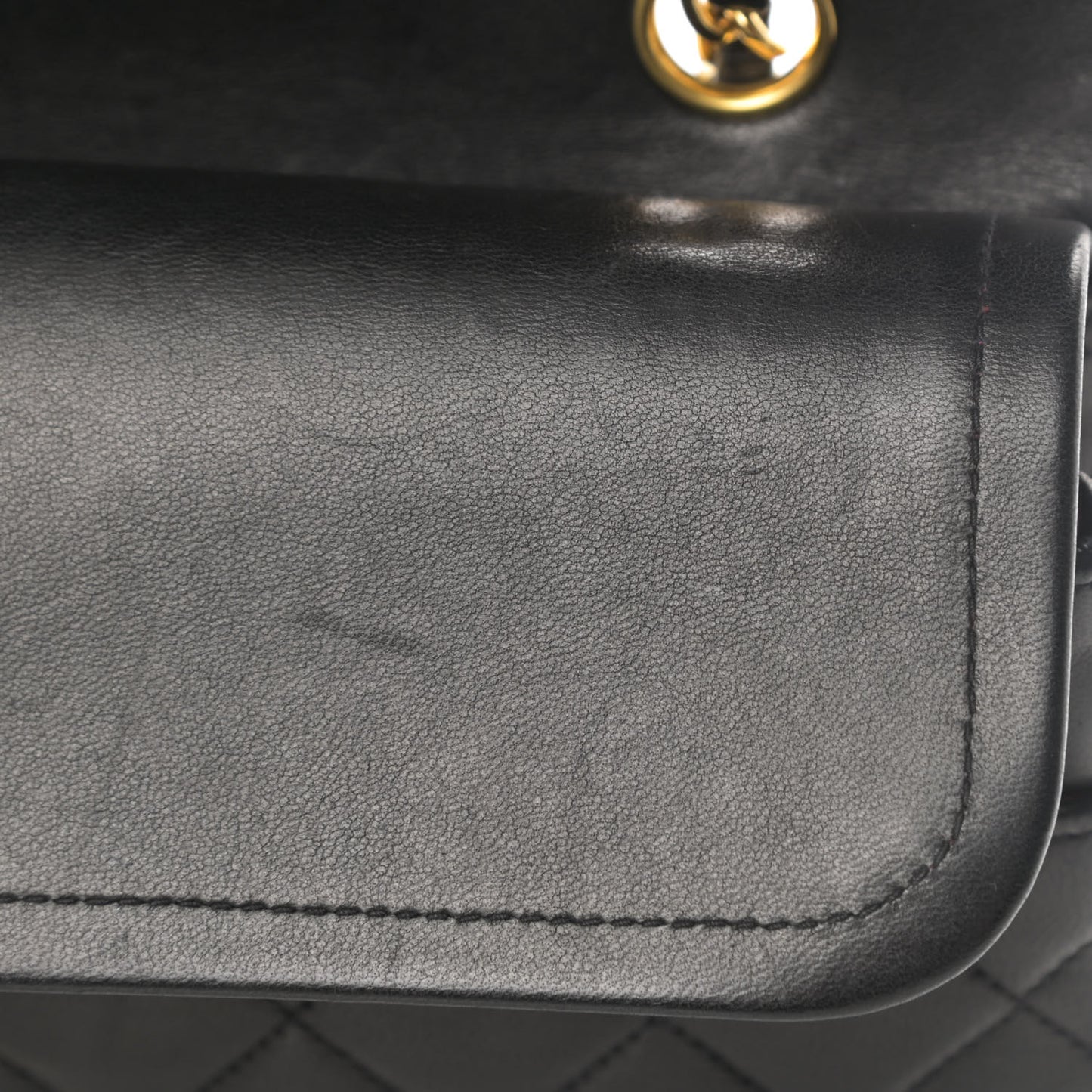 Lambskin Quilted Medium Double Flap Black