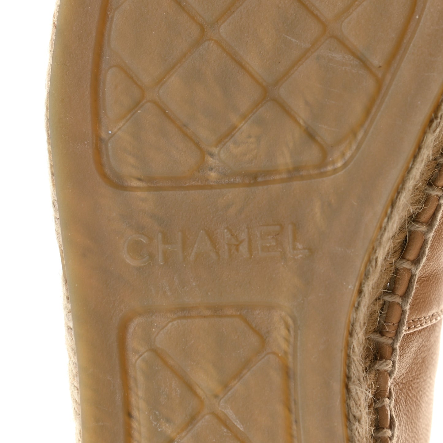 Lambskin CC Espadrilles 37 Beige Black