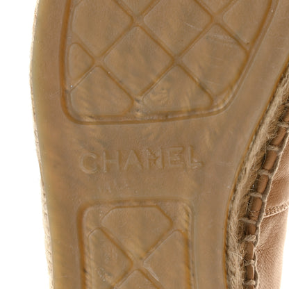Chanel Lambskin CC Espadrilles 37 Beige Black 8 of 10