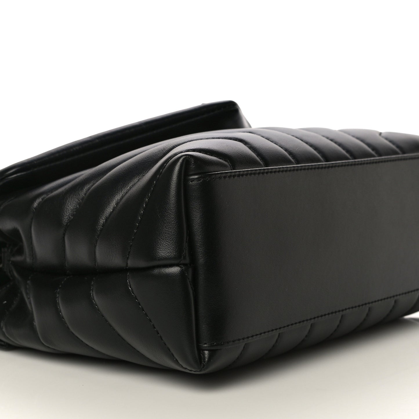 Calfskin Y Quilted Monogram Small Loulou Chain Satchel Black