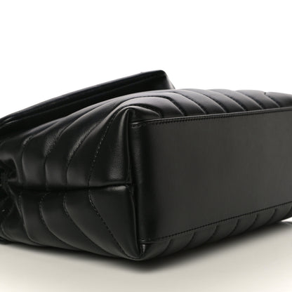 Saint Laurent Calfskin Y Quilted Monogram Small Loulou Chain Satchel Black 9 of 10
