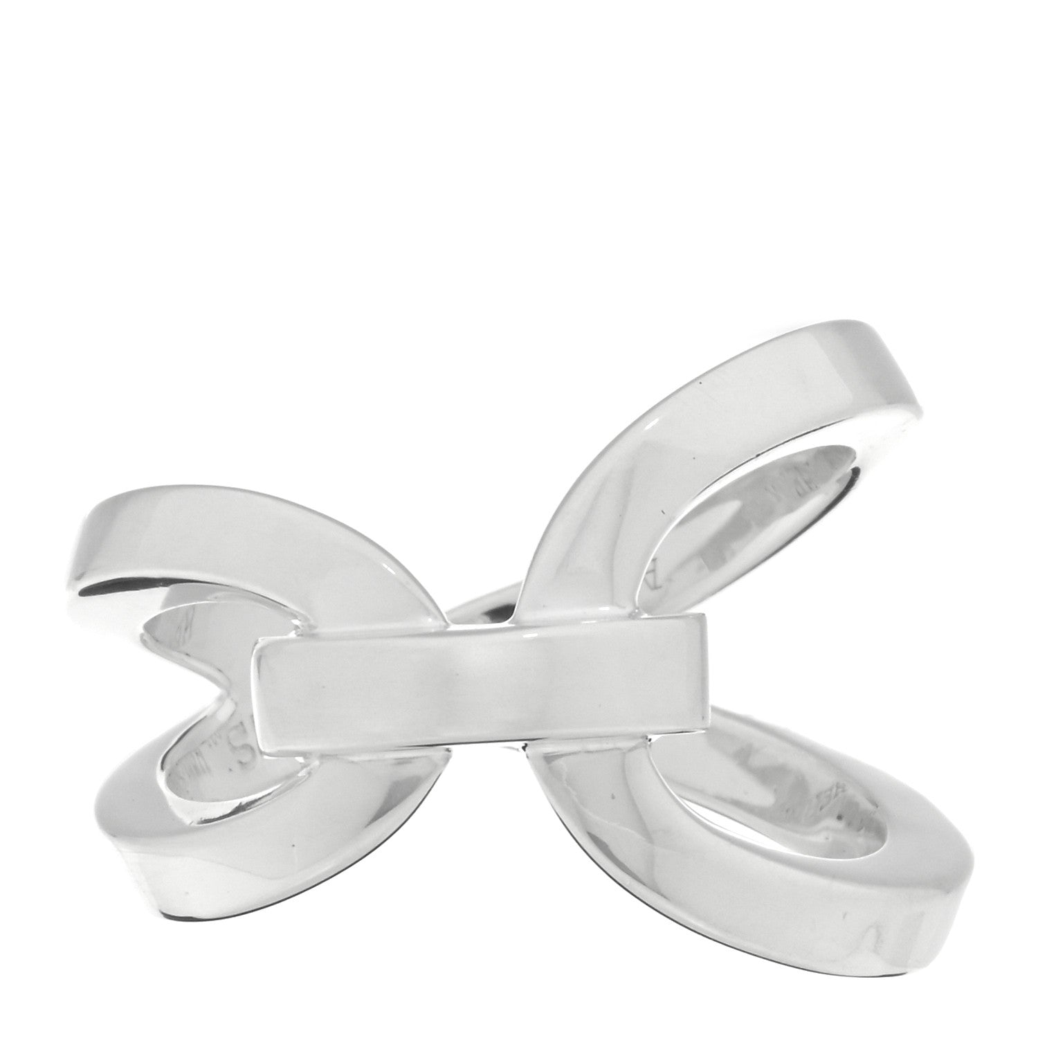 Hermes Sterling Silver Chaine D'Ancre Twist Ring 51 5.75 1 of 4