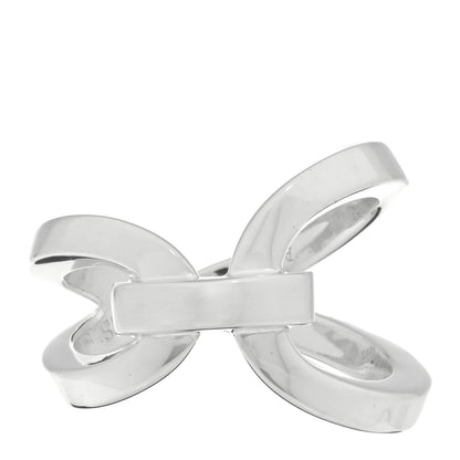 Hermes Sterling Silver Chaine D'Ancre Twist Ring 51 5.75 1 of 4