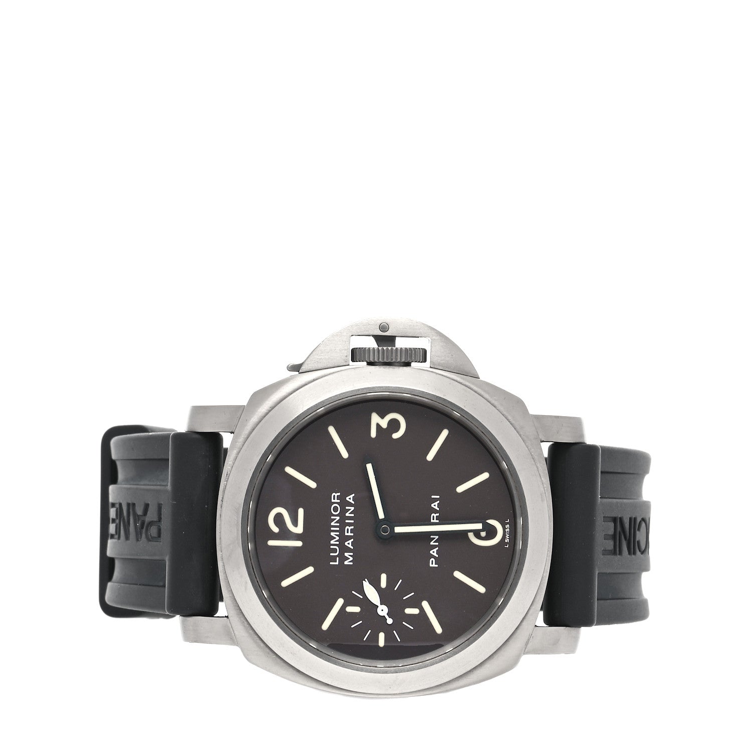 Panerai Stainless Steel Rubber 44mm Luminor Marina Manual Winding Watch Black PAM00061 2 of 5