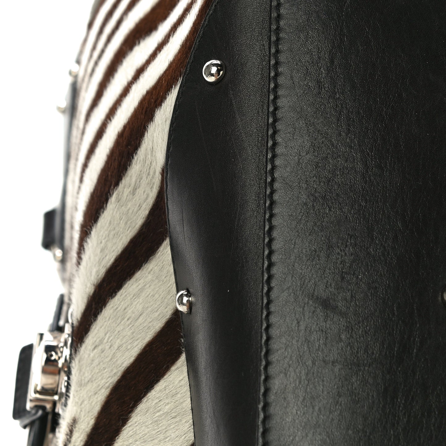 Pony Hair Zebra Print Top Handle Satchel