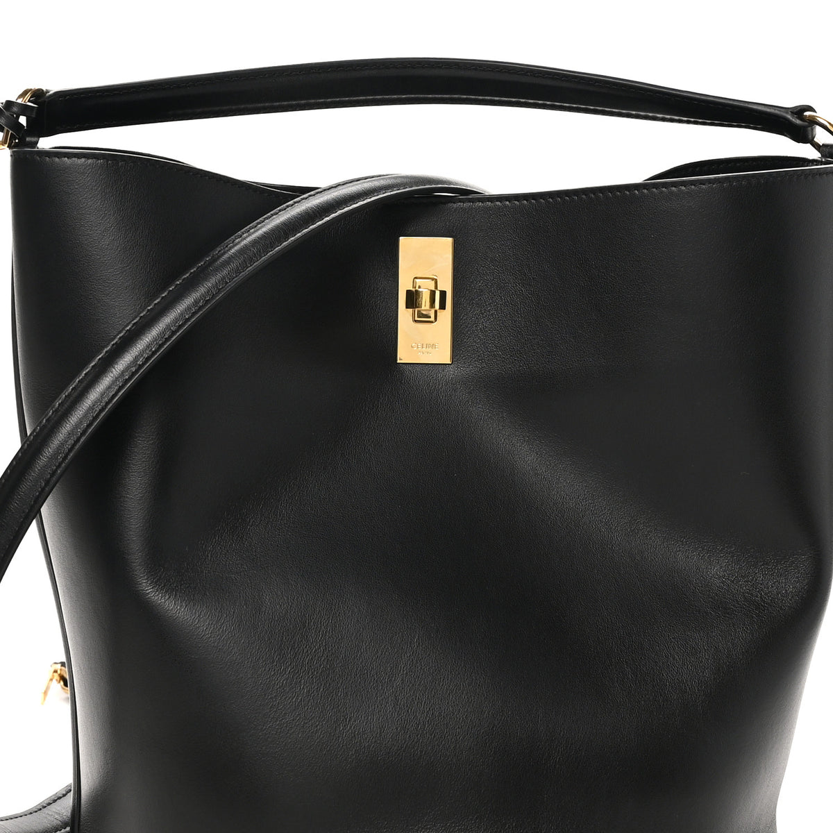 Smooth Calfskin Bucket 16 Bag Black