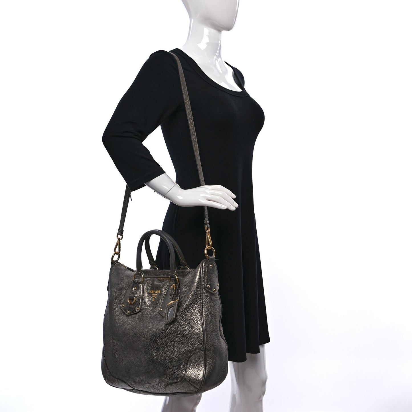 Metallic Vitello Daino Tote