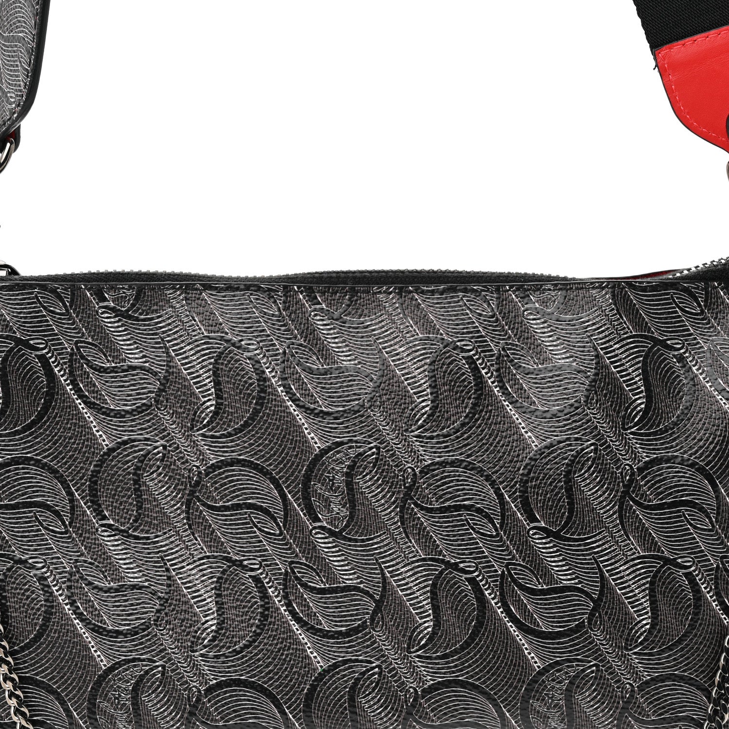 Christian Louboutin Toile Monogram Loubila Chain Hybrid Crossbody Black 8 of 15