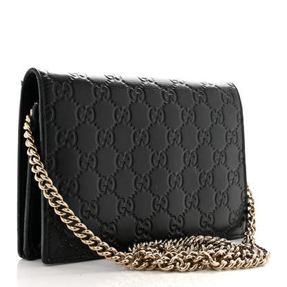 Gucci Guccissima Signature Bowy Chain Wallet Black 3 of 16