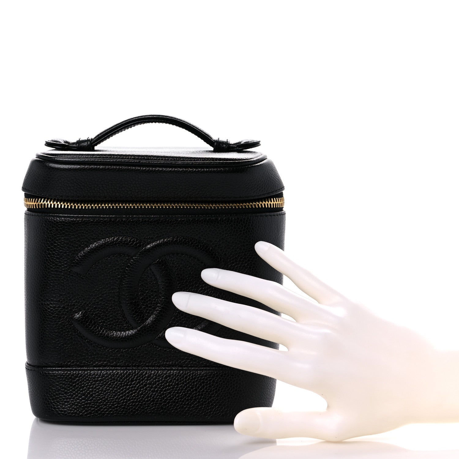 Chanel Caviar Vanity Cosmetic Case Black 2 of 9