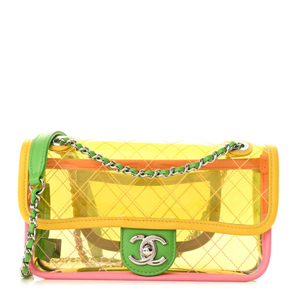 Chanel Lambskin PVC Quilted Mini Coco Splash Flap Yellow Green Pink 1 of 10