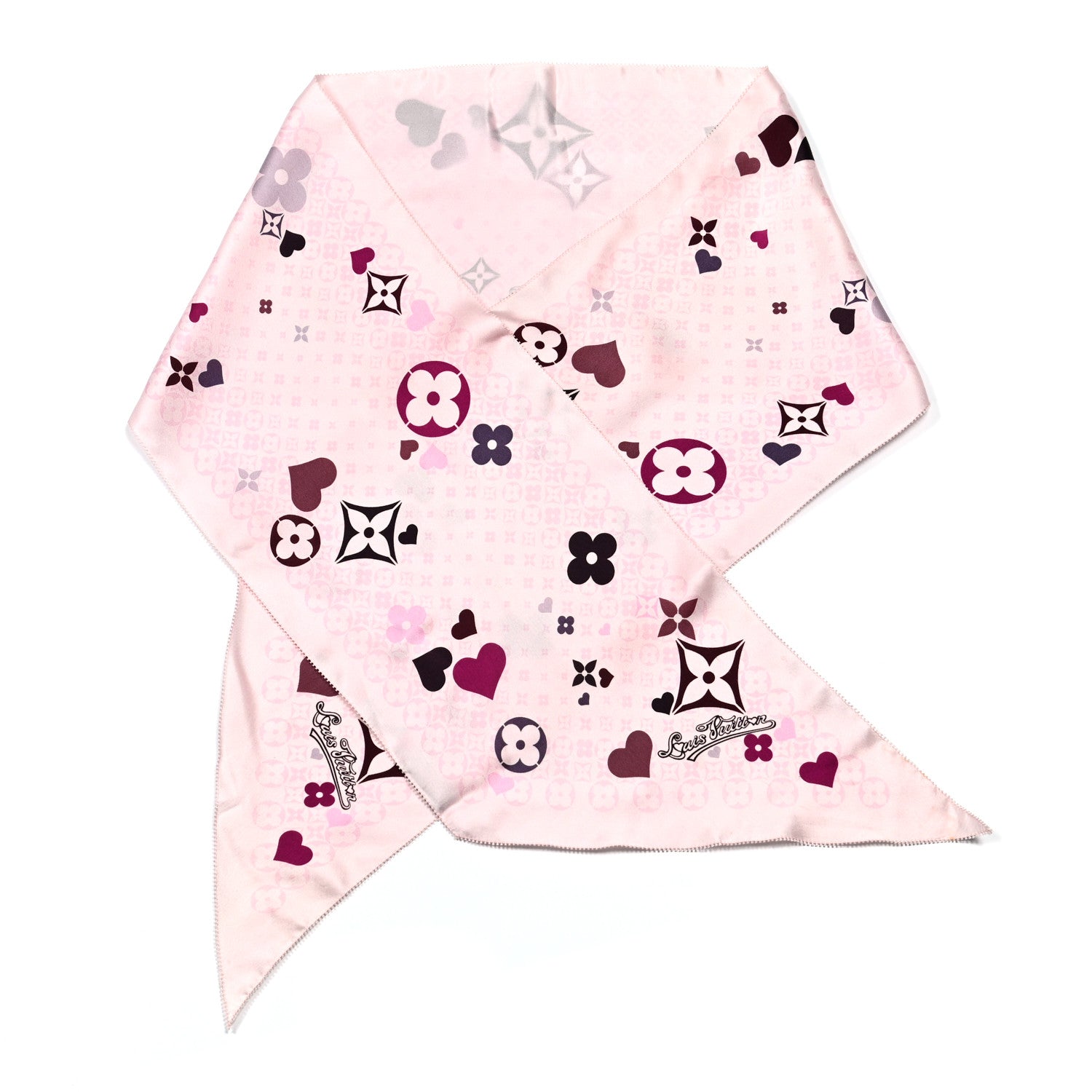 Louis Vuitton Silk Floral Scarf Pink 1 of 5
