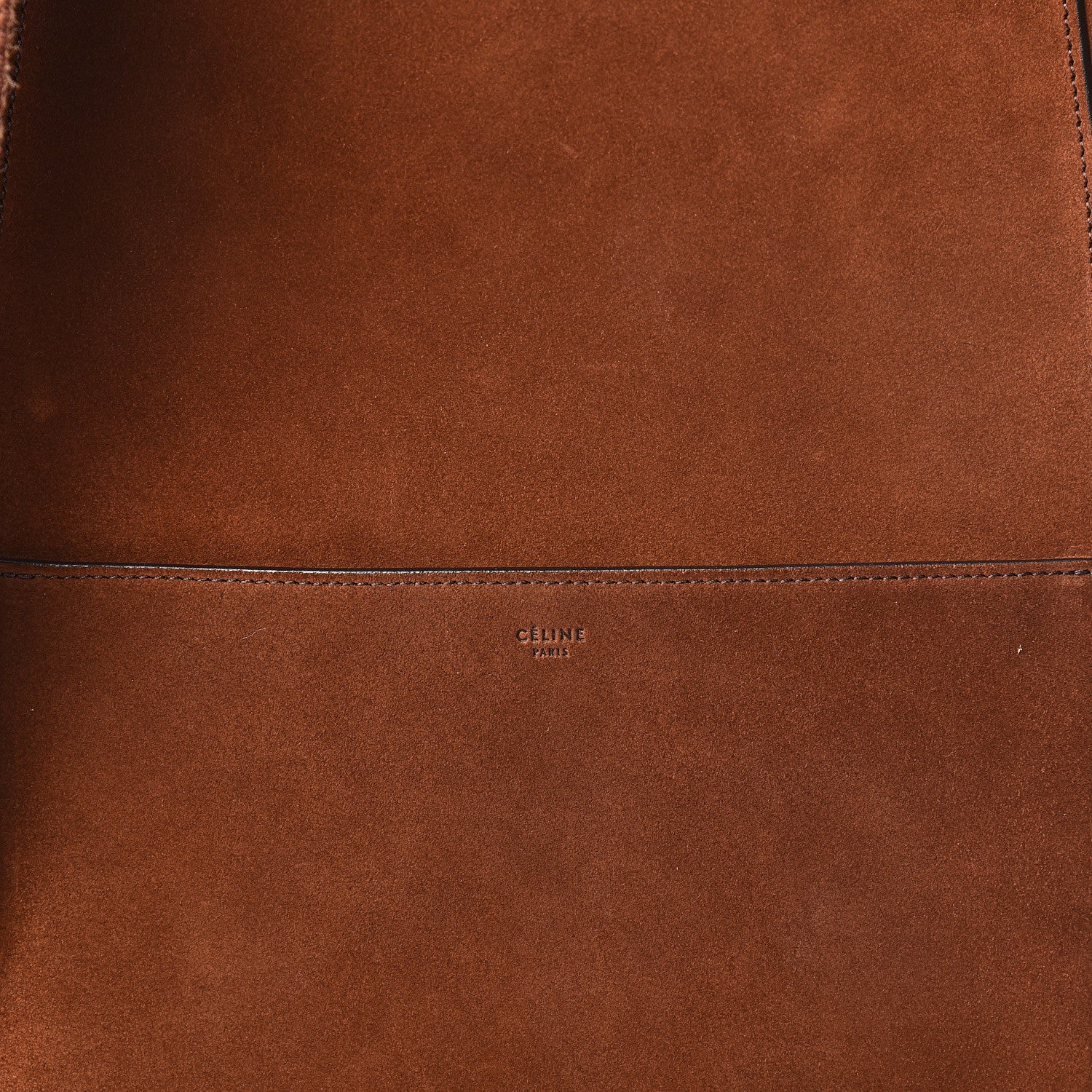 Celine Suede Calfskin Sangle Bucket Bag Chestnut 9 of 12