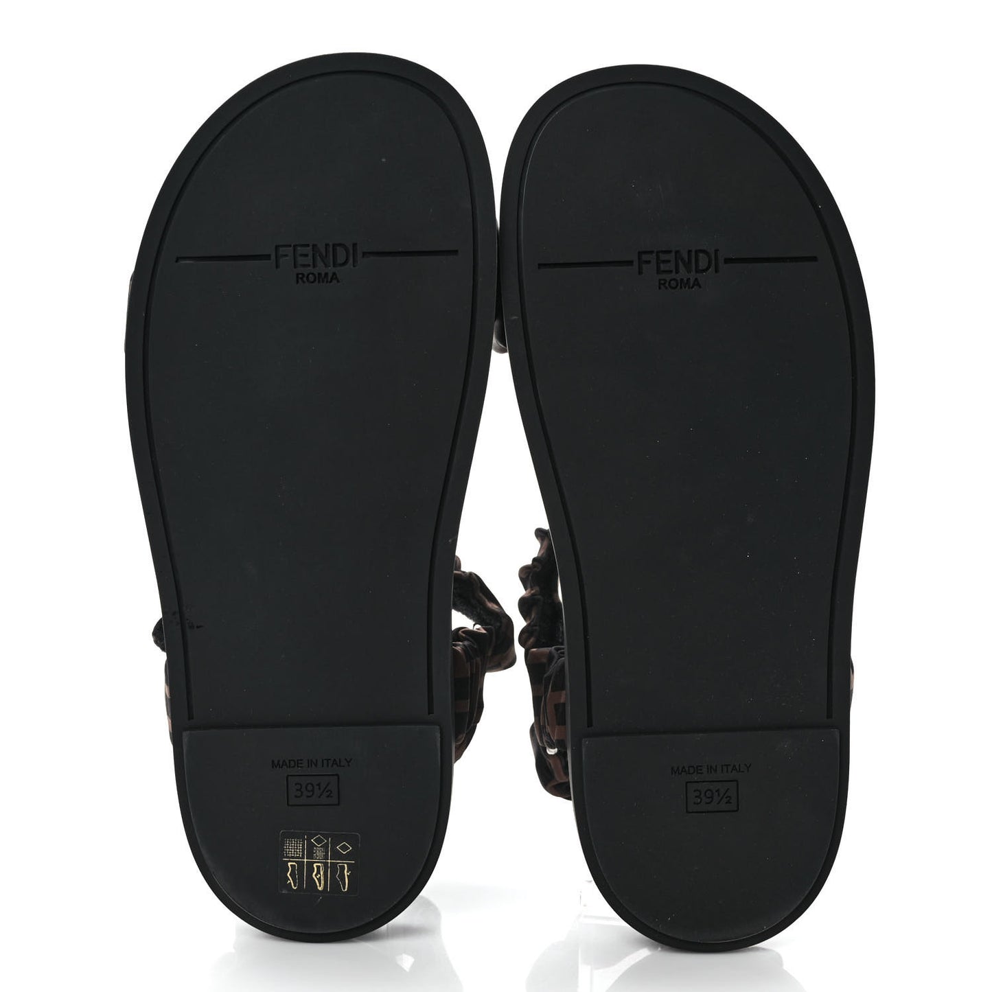 Satin FF Ruched Sandals 39.5 Tobacco Black