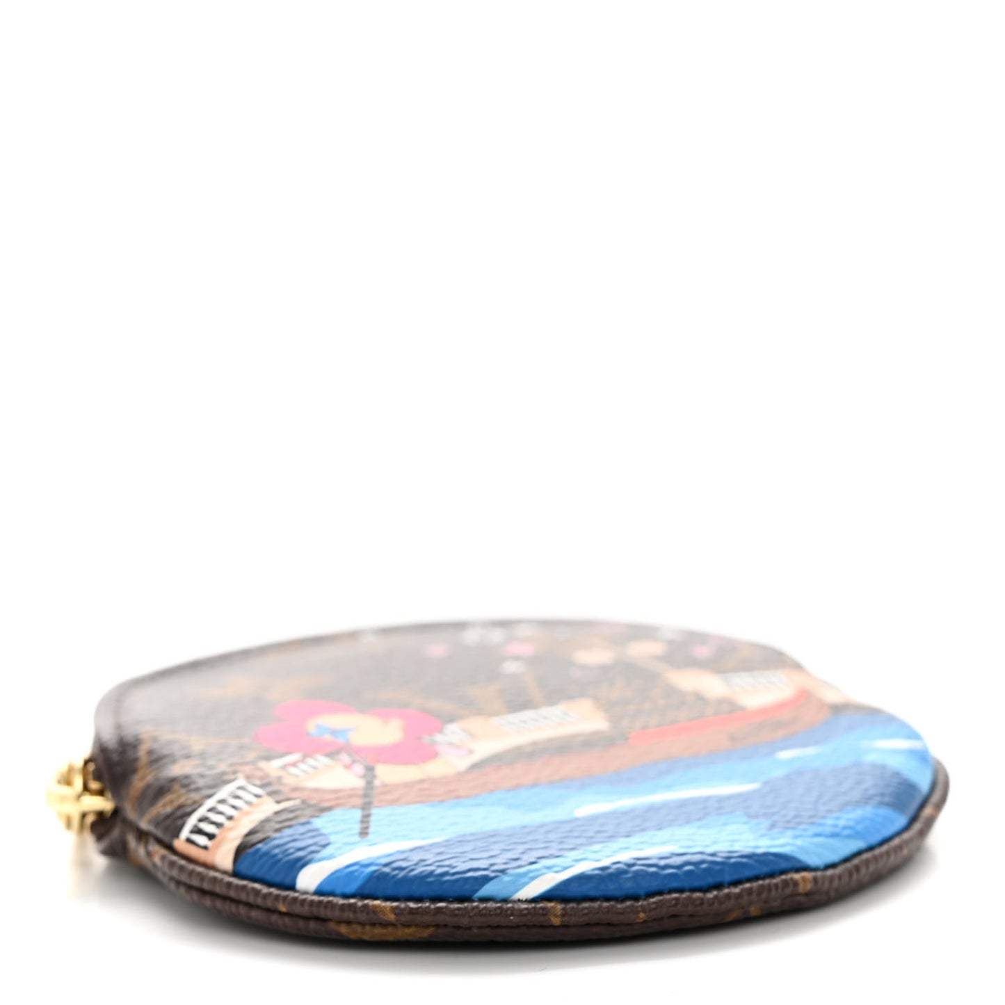 Monogram 2019 Christmas Animation Round Coin Purse Blue