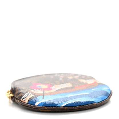 Louis Vuitton Monogram 2019 Christmas Animation Round Coin Purse Blue 4 of 8