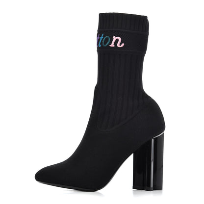 Louis Vuitton Stretch Fabric New Wave Silhouette Ankle Boots 36 Black 1 of 9