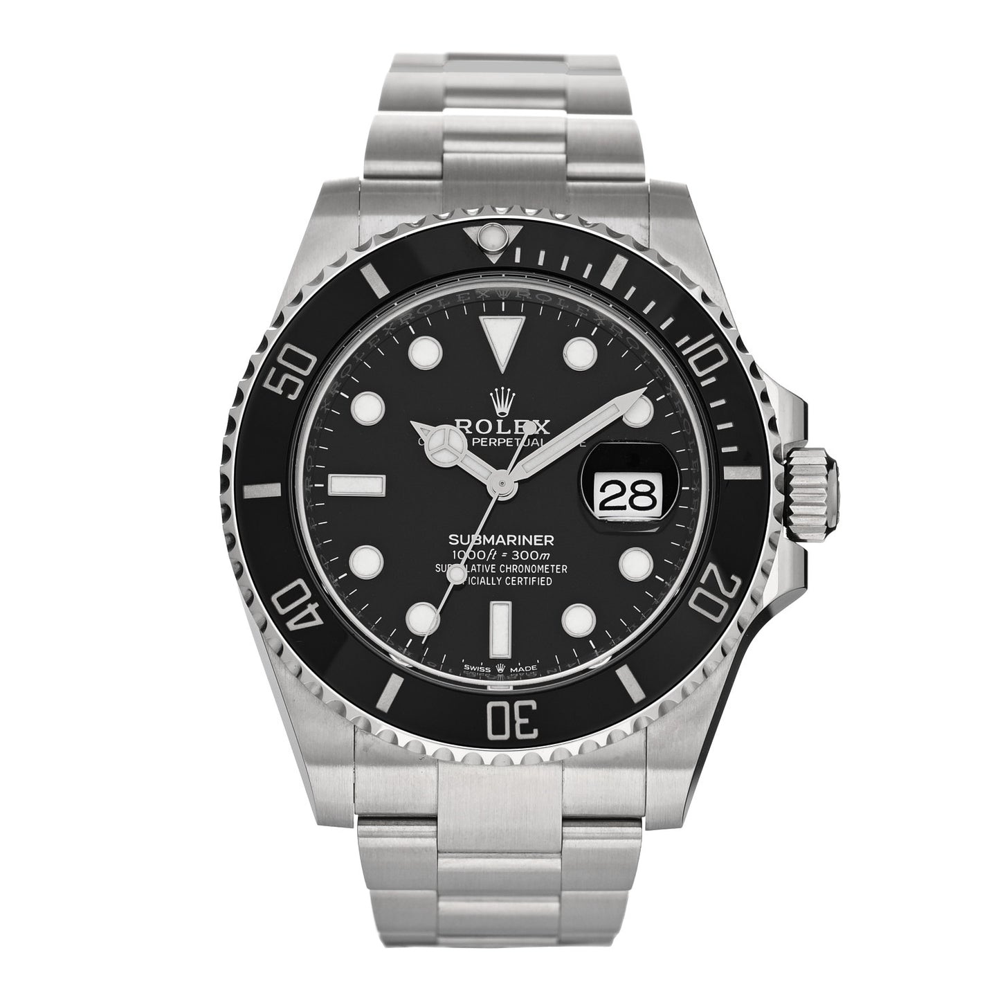 Stainless Steel 41mm Oyster Perpetual Submariner Date Watch Black 126610LN