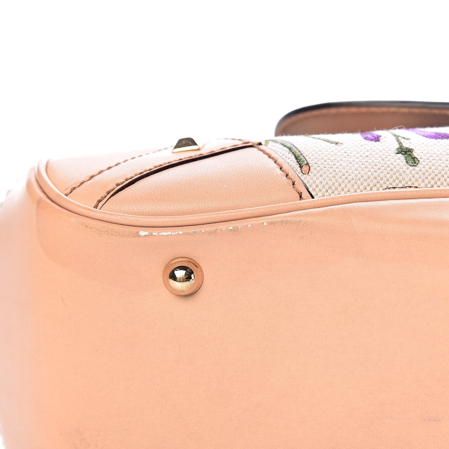 Floral Flora Canvas Bamboo Top Handle Bag