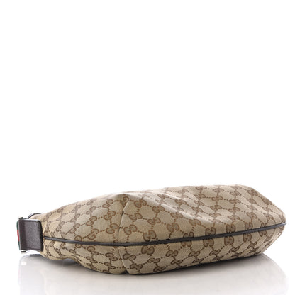 Gucci Monogram Web Medium Half Moon Hobo Dark Brown 6 of 21
