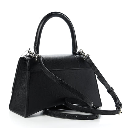 Balenciaga Grained Calfskin Small Hourglass Top Handle Bag Black 3 of 9