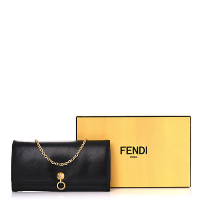 Fendi Vitello Liberty Century Lucido By The Way Continental Wallet On Chain Black 12 of 12