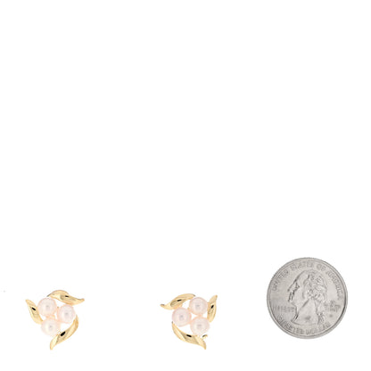 Mikimoto 18K Yellow Gold Akoya Pearl 5.5-6mm Stud Earrings 2 of 5